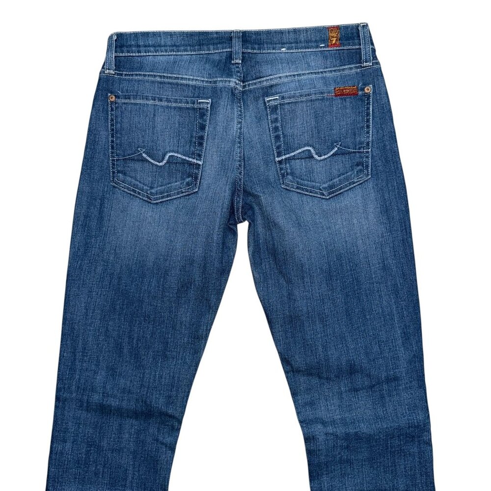 7 For All Mankind 7FAM Roxanne Womens Skinny Jeans 27 33 Medium Wash Embroidered - Picture 6 of 8